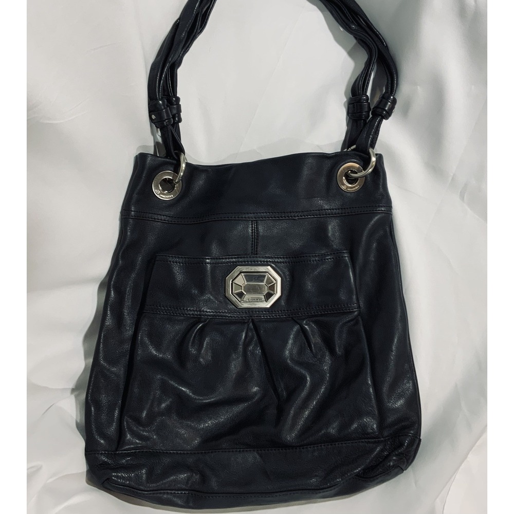 B Makowsky Large Black Soft Leather Hobo Bag Leopard Lining Excellent Condition